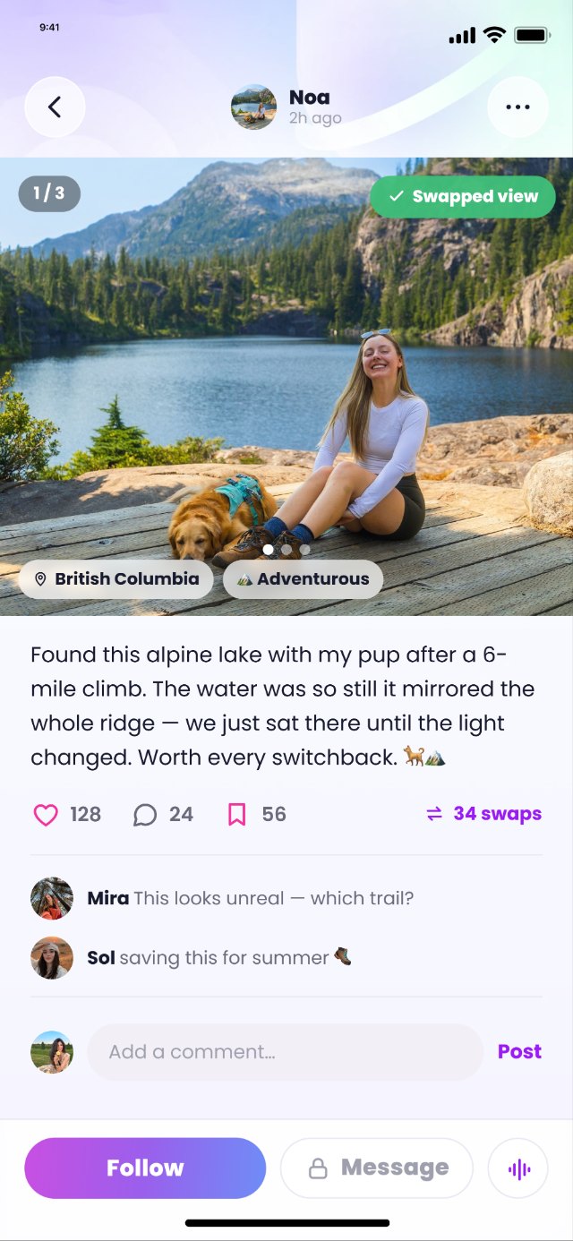 A scenery moment with comments and a voice reply